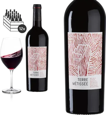Produktbild von 12er Karton 2021 Terre Métissée von Vinovalie - Rotwein