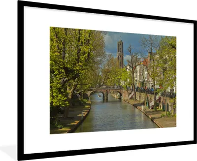 Produktbild von MuchoWow® Gerahmtes Poster Pflanzen - Utrecht - Wasser 90x60 cm - Poster mit Schwarzem Bilderrahmen Wandposter Rahmen Foto Bilder - Wanddekoration - Fotos