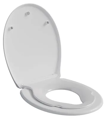 Imagen del producto de Asiento de inodoro con cierre suave para niños, en blanco brillante