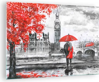 Produktbild von Bilder auf glas - London Architektur big ben - 70x50cm - Glasbilder - Wandbilder - Kunstdruck - zum Aufhängen bereit - Wanddekoration aus Glas - Glas Bilder - Wandbild auf Glas - GAA70x50-3153