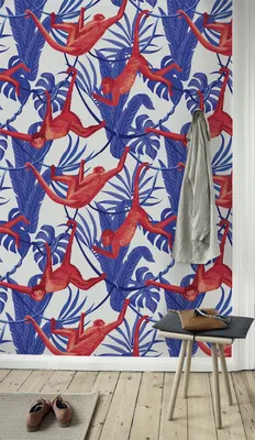 Produktbild von Coloray Fototapete 290x290 cm An Einer Wand Latex Latextapete - Utensilien-Tiere Affe-Zusammenfassung