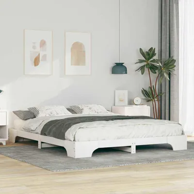 Image de Maison Exclusive - Cadre de lit blanc 160 x 210 cm Bois de pin massif