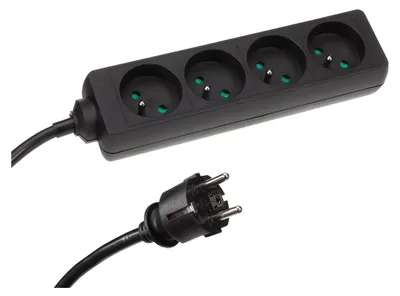 Produktbild von HQ-Power Steckdosenleiste, 4 Schutzkontakt-Steckdosen Typ E, 1,5 m Kabel H05VV-F 3G1.5, mit