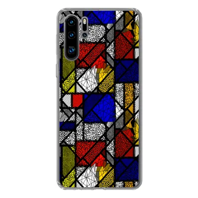 Produktbild von MuchoWow® Handyhülle Schutzhülle Hülle für Huawei P30 Pro Mondrian - Glasmalerei - Alte Meister - Kunstwerk - Abstrakt - Malerei Silikon Softcase Handy Hülle - Schutzdeckel