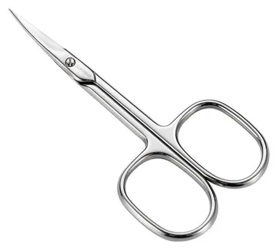 Image de Ciseaux professionnels pour cuticules, avec lame incurvée, en acier inoxydable, 95 mm, avec étui