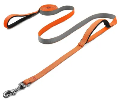 Immagine prodotto di Guinzaglio per cani, lunghezza 3 metri/10 piedi, colore arancione riflettente, con maniglia imbottita