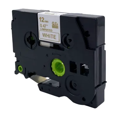 Produktbild von DULA Etikettenband - Kompatibel mit Brother P-Touch Tze-234 - 1 Stück - Gold auf weiß - 12mm x 8m