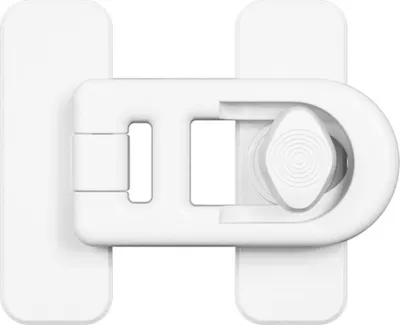 Image de INF Lot de 6 verrous adhésifs pour réfrigérateur 7.2 cm x 5.8 cm x 2.2 cm ABS sécurité enfant Blanc