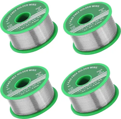Produktbild von 4 stücke Lötzinn 1,0 mm, bleifreies Lötzinn mit Kolophoniumkern 20 g, geeignet für die Reparatur elektronischer und elektrischer Schweißkomponenten und zum Selbermachen