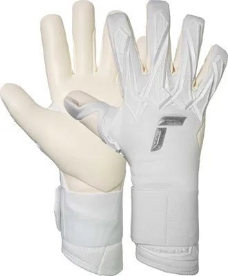 Immagine prodotto di Guanti da portiere Reusch Raptor Pro con ammortizzazione per tiri potenti, colore bianco/argento, taglia 9