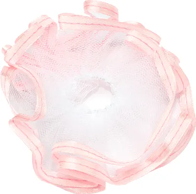 Produktbild von NKlaus Taufe Kerzenmanschette Kommunion aus Tüll Tropfschutz 12x9cm rosa Satinband 14428