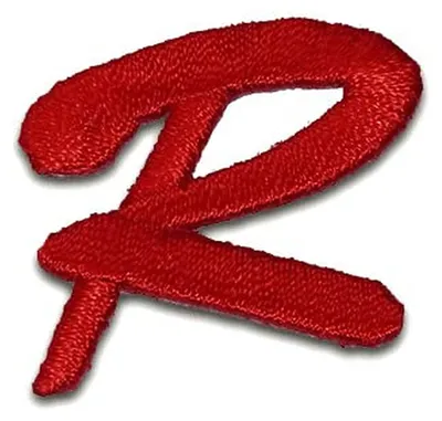 Produktbild von Buchstabe R 3.2x3.5cm: Alphabet Buchstaben Einzeln Auswählbar - Aufnäher, Bügelbild, Aufbügler, Applikationen, Patches, Flicken, Zum Aufbügeln