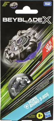 Immagine prodotto di Beyblade X Horn Rhino 3-80S, Top a spirale da combattimento, 8 anni e oltre