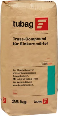 A bag of Tubag Trass-Compound for Einkornmörtel.
