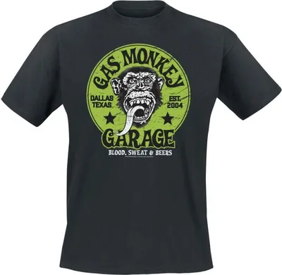 Obrázok produktu pre Gas Monkey Garage T-Shirt Pánske zelené logo čierna S