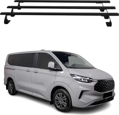 Image de Barres de toit transversales pour VW Transporter T7 2023-2026 Acier Noir 3Pcs