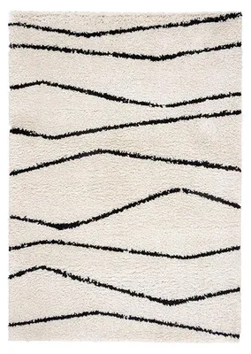 Produktbild von Teppich Hochflor - Grand Wire Cremefarben Schwarz