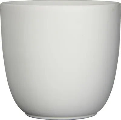 Produktbild von Blumenübertopf "Tusca" aus Keramik H 25 cm – Ø 28 cm Weiß-Matt -  Übertopf Keramik Blumentopf Pflanztopf