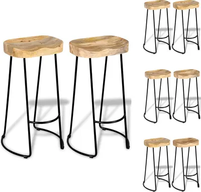 Produktbild von vidaXL Barhocker 2 Stk. Mango Massivholz -  Barhocker