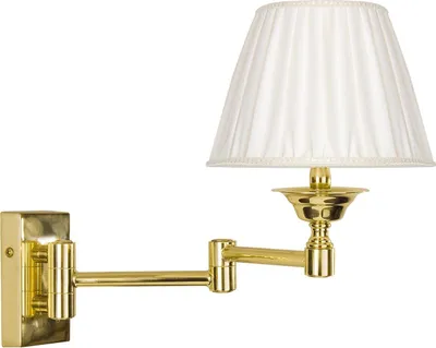 Obrázek produktu pro Nástěnné svítidlo z masivní mosazi V: 26 cm v leštěné bílé barvě E14 Classic