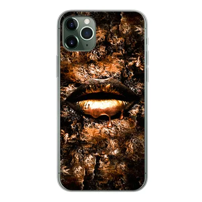 Produktbild von MuchoWow® Handyhülle Schutzhülle Hülle für iPhone 11 Pro Max Frau - Lippen - Kupfer Silikon Softcase Handy Hülle - Schutz