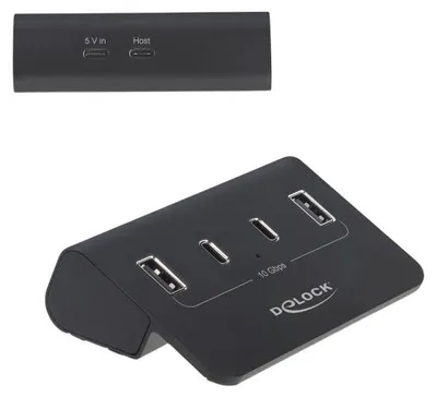 Produktbild von Delock USB 10 Gbps Hub mit 2 USB Type-C™ und 2 USB Typ-A Ports