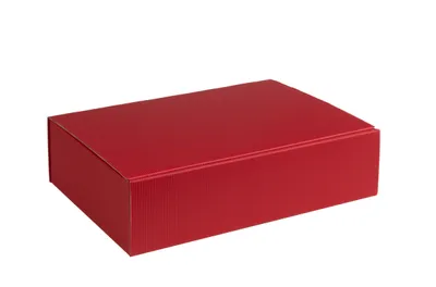 Produktbild von Geschenkbox aus offener Wellpappe, Geripptes Karton ROT, Format 25,5x18x7cm, 50 St.