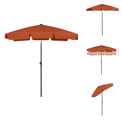 Obrázok produktu pre vidaXL Plážový slnečník terakota červená 180x120 cm - Slnečníky a tienidlá