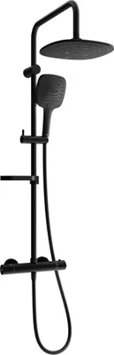 Image de Mexen KX17 ensemble de douche apparent avec pomme de douche et mitigeur thermostatique, noir - 771501791-70