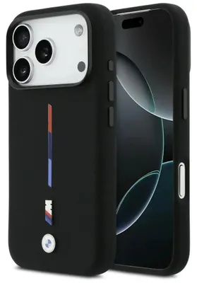 Obrázek produktu pro BMW M silikonové trojbarevné pouzdro MagSafe pro iPhone 17 Pro - černé