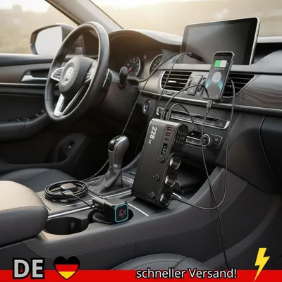 Produktbild von 9-in-1-Zigarettenanzünder-Splitter 228 W USB-C-Autoladegerät Adapter QC3.0