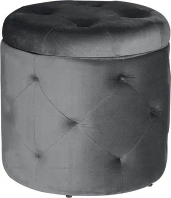 Productafbeelding van Grote zitbank met opbergruimte - Bankje, hocker, opbergstoel - Stabiel, stijlvol en comfortabel - Donkergrijs - 39,5 x 40 cm