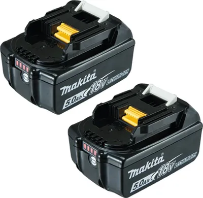 Immagine prodotto di Set di batterie ricaricabili Makita: 2x BL1850B, 18V, 5.0Ah (197288-2)