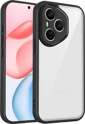 Produktbild von Hülle für Honor 400 Pro Transparente Rückseite TPU Bumper Stoßfest Handyhülle Schwarz