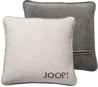 Zdjęcie produktu dla Poszewka na poduszkę JOOP Melange - dwustronna ecru-grafit 50 x 50 cm odwracalny wygląd