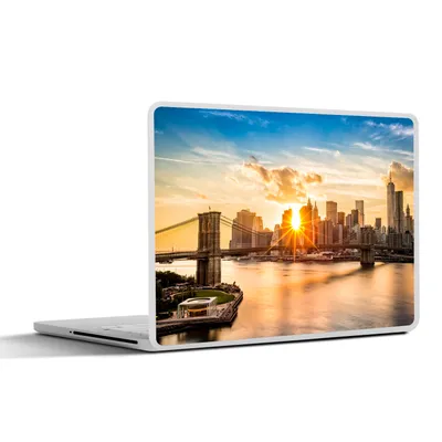 Produktbild von MuchoWow® Laptop Aufkleber Sticker Cover New York - Brooklyn Bridge - Wasser 40x30 cm - Laptop Dekoration - Selbstklebend