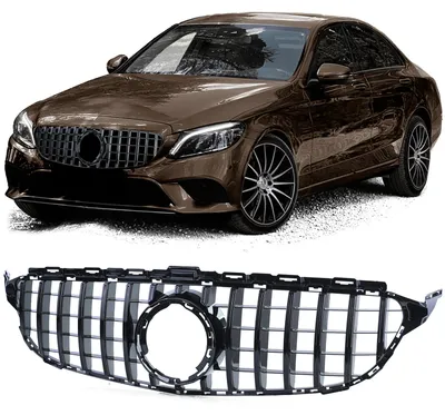 Productafbeelding van Sportgrill, zwarte glansuitvoering, voor Mercedes-Benz C-klasse W205 / S205, modeljaren 2018-2021