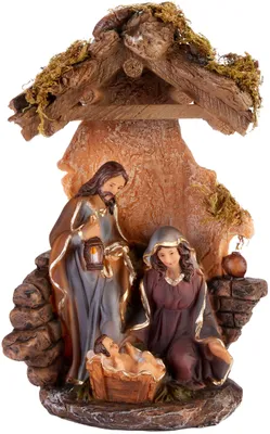 Krippenfigur Heilige Familie, 25 cm, handbemalt, Polyresin