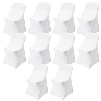 10 Stuhlhussen, weiß, elastisch, 46x92 cm, für Hochzeit & Bankett