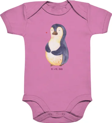Produktbild von Mr. & Mrs. Panda Strampler Baby Pinguin Diät 6. - 12. Monat - Bubble Gum Pink - Geschenk, babykleidung body, Babystrampler, Babybody, Motivation, Abnehmen, Bauch