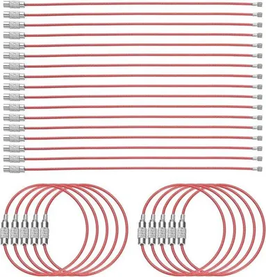 Produktbild von Sleutelhangers-Set 50 Stück, 15,2 cm, Kunststoffbeschichtung, Edelstahl