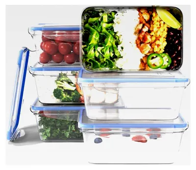 Produktbild von Frischhaltedosen mit Deckel | 6er Set | 100% dicht | für Mikrowelle, Spülmaschine und Gefrierfach geeignet | Lunchbox | stapelbare Dosen | Gefrierdosen