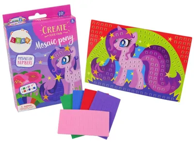 Produktbild von IMPORT LEANTOYS DIY farbiges Mosaik Pony Patching Set
