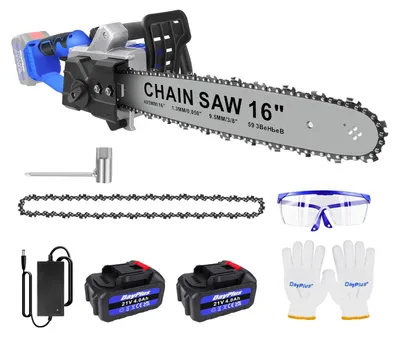 Immagine prodotto di Motosega a batteria - Lama da 40,6 cm - Motore brushless da 36 V - 2 batterie agli ioni di litio da 4,0 Ah + caricabatterie - Velocità della catena: 13 m/s - 5000 W