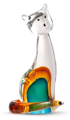 Productafbeelding van Handgeblazen Glazen Kat Ornament - Dier voor Decoratie