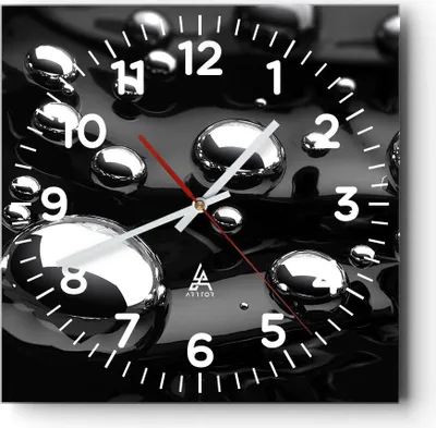 Produktbild von Wanduhr - Quadrat - Glasuhr - Chrom Metall Reflexion - 30x30cm - Schleichendes Uhrwerk - Lautlos - zum Aufhängen bereit - Dekoration Modern - Wanddekoration aus Glas - C4AC30x30-2525