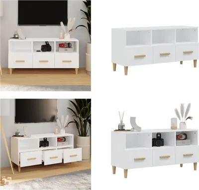 Immagine prodotto di vidaXL Mobile TV bianco 102x36x50 cm in legno - Mobile TV - Mobili TV - Mobili TV - Porta TV