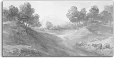 Produktbild von Coloray - Glasbild - 120x60 cm - Wandbild - Glasbilder - Deko Landschafts wiese Aquarellfarbe