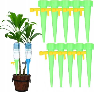 Produktbild von Bewässerungssystem - 10 Stück Automatisch Bewässerung Set, Instellbar Einfaches Zum Gießen,Perfekt für Garten Pflanzen Bewässerung Blumen Gewächshäuser und Urlaub Grün
