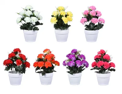 Image de Nohel Garden Chrysanthème Arrangement de fleurs d'automne dans un pot de fleurs 39cm